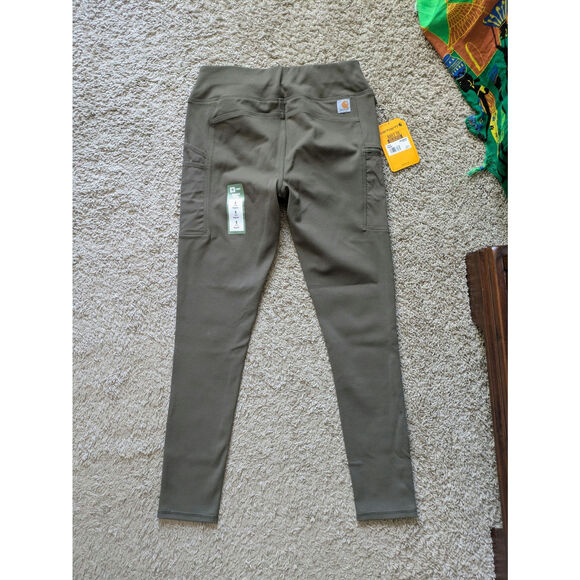 NWT Carhartt Force Fitted Lightweight Utility Legging S(4-6) Dark Green BN3609-W - Picture 3 of 7